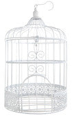 Cage à oiseaux tirelire blanche décorative