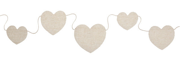 Banderole coeur en tissu coton 150 cm