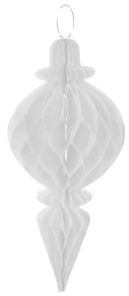 Boule décorative Pampille blanche 28,5 cm