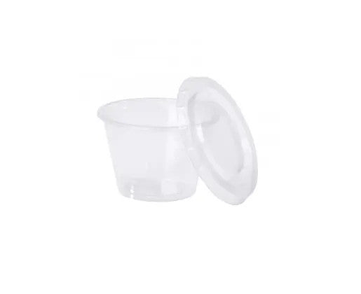 50 Pots à coulis en PET cristal transparent en 500 ml