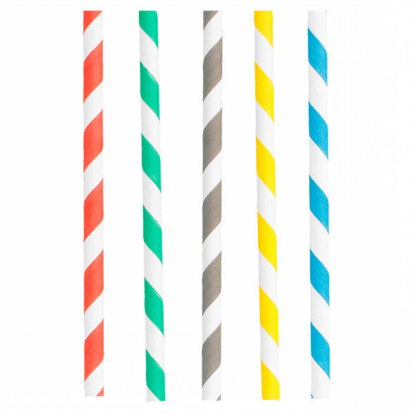 Paille de couleurs en papier biodégradable par 250 pièces