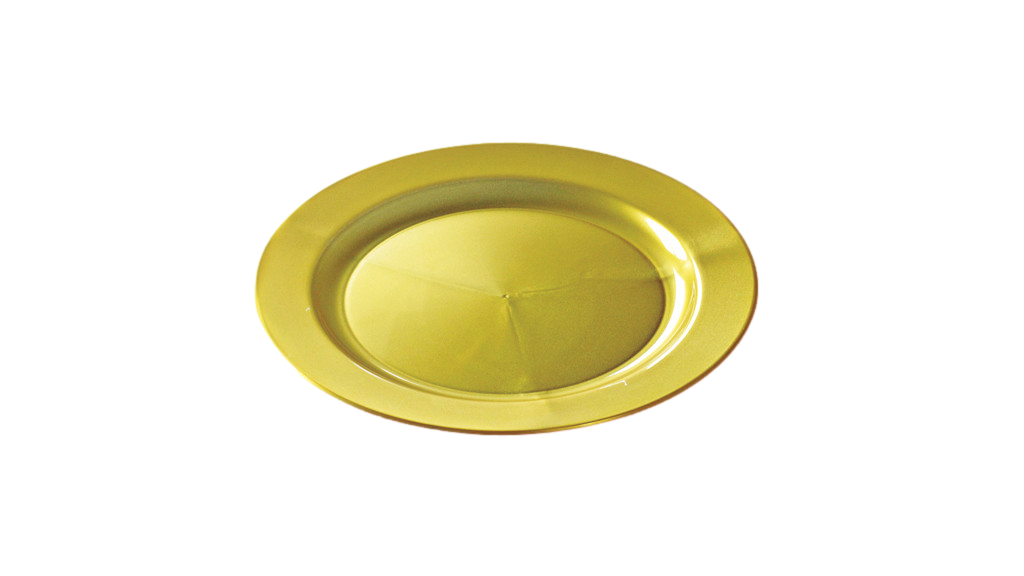 Assiette mariage ronde 19 cm réutilisable Or nacré par 12