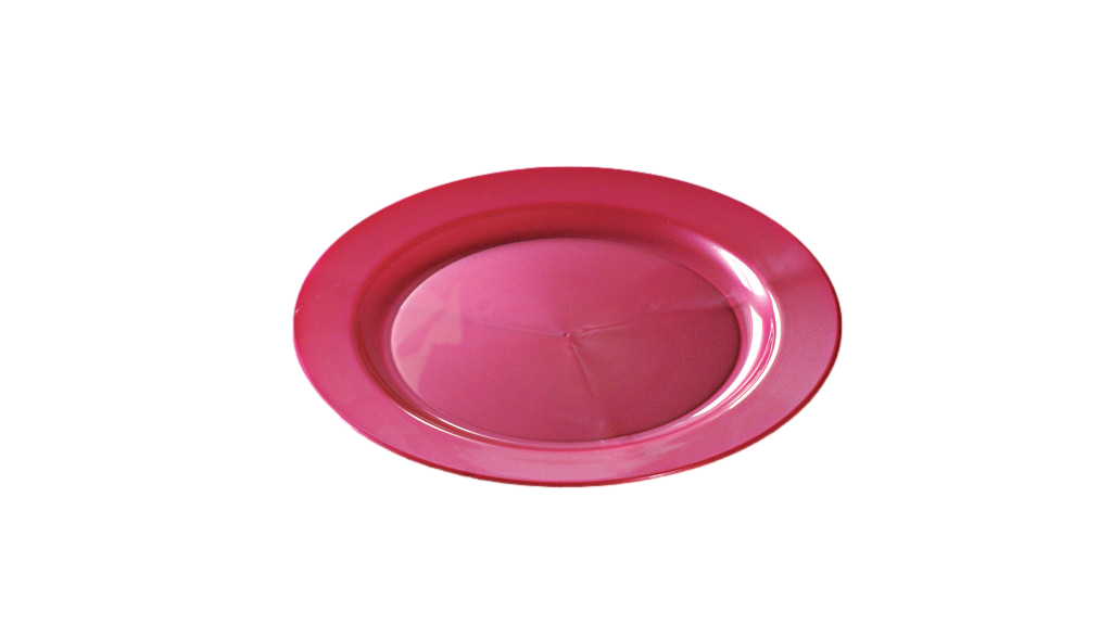 Assiette mariage réutilisable ronde 24 cm rose magenta par 12