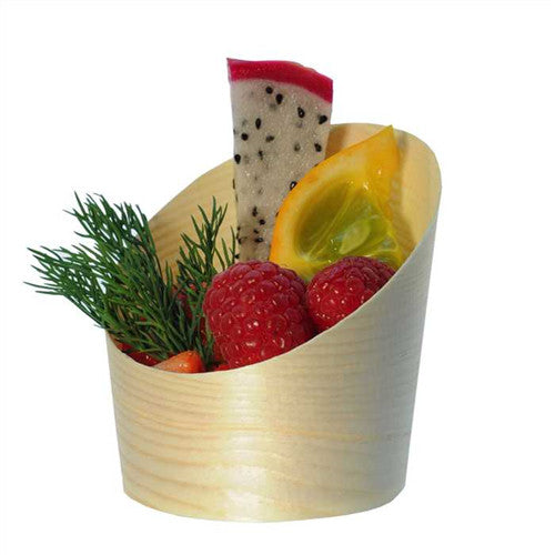 Verrine en bois de pin ronde biseautée 8, 5 cl par 50
