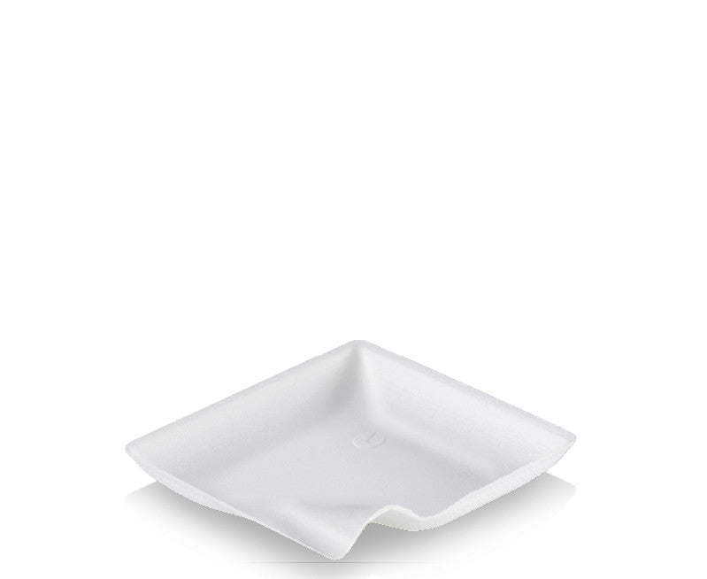 50 Verrines mini assiettes carrées 8 cm fibre végétale