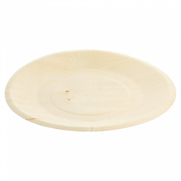 Assiette bois biodégradable ronde 21 cm par 50
