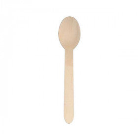 Cuillère en bois naturel biodégradable 160 mm par 50