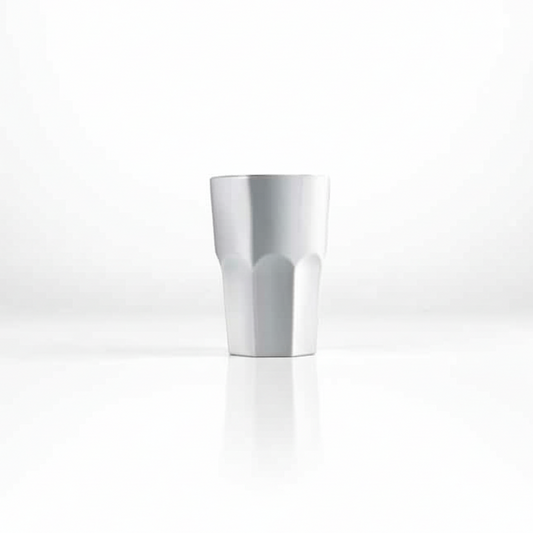 Verre Granity blanc incassable, réutilisable, 425cc en SAN, lot de 5, idéal événements.
