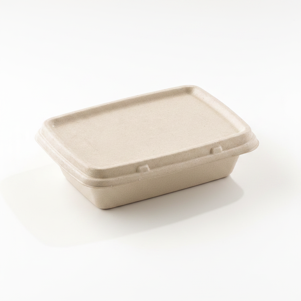 Couvercle pulpe barquette rectangulaire studio fond blanc packshot