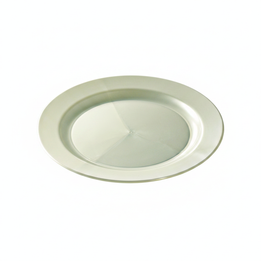 Assiette ronde blanc nacré 19cm photo studio fond blanc