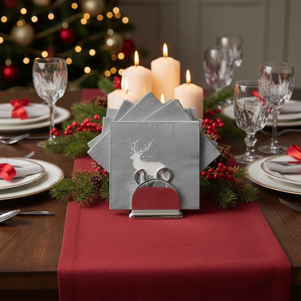 Serviettes cerf de Noël - buffet festif