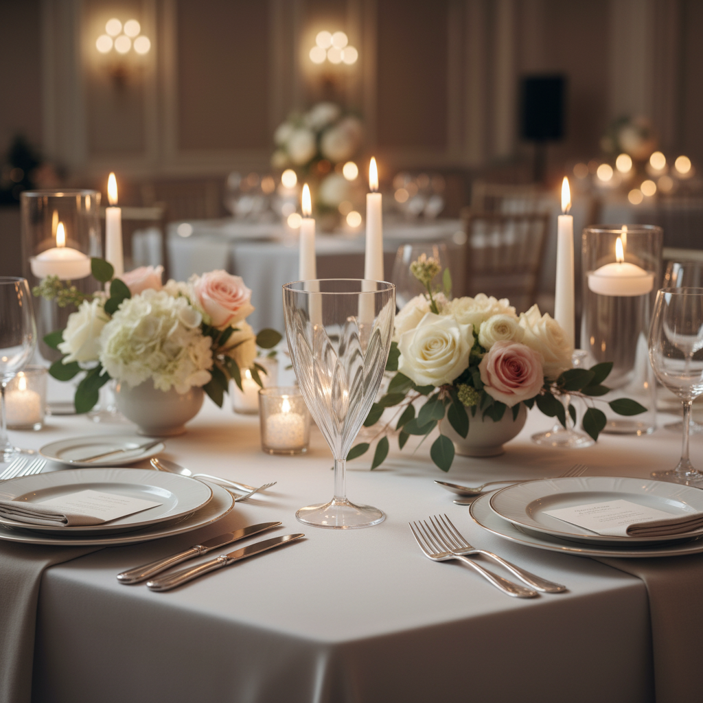 Verre torsadé cristal table mariage