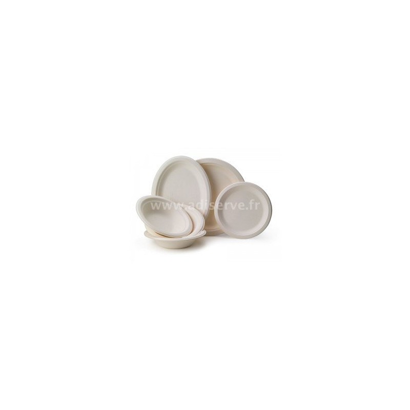 Assiette carton biodégradable blanche ronde 18 cm par 50-Adiserve