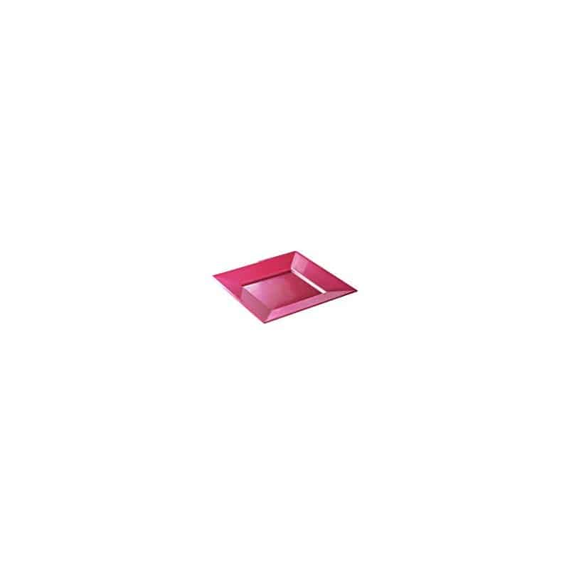 Assiette Or carrée 24 cm plastique réutilisable X12-Adiserve