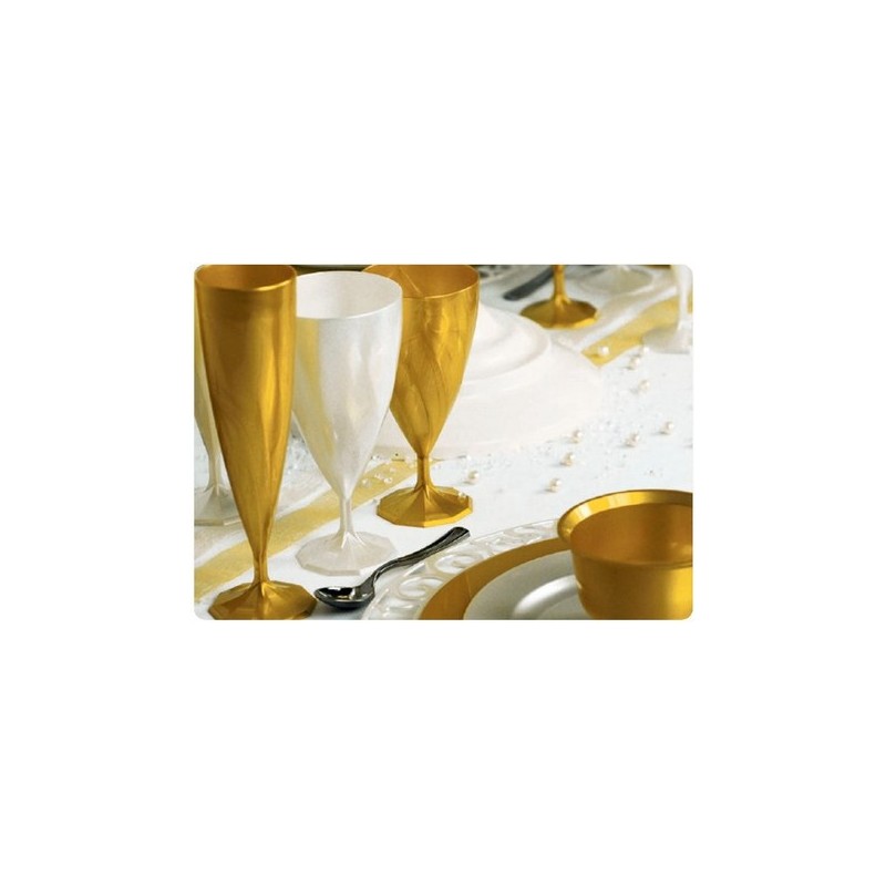 Verre à champagne cintre doré clair paillettes 15cm