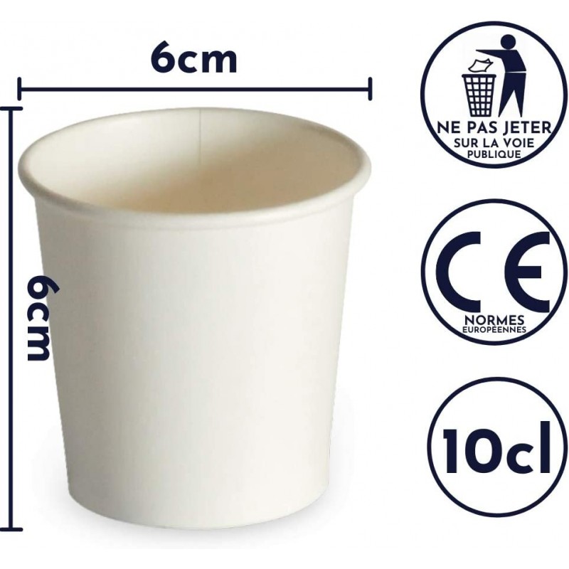 Gobelet de café 80cc tasse de café jetables en plastique blanc