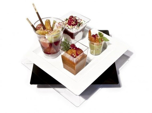 Assiette cocktail de présentation réutilisableMacao"noir 25P"