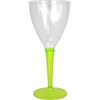 Verre à pied couleur vert anis plastique réutilisable par 6