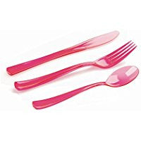 Ménagère 18 couverts de table  couleur Rose framboise