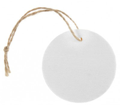 Marque place rond en bois & cordon blanc par 4