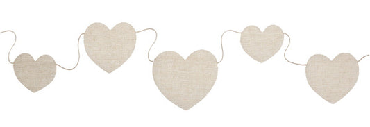 Banderole coeur en tissu coton 150 cm