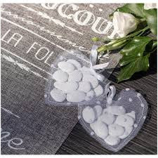 Sachet en tulle à pois blanc par 4