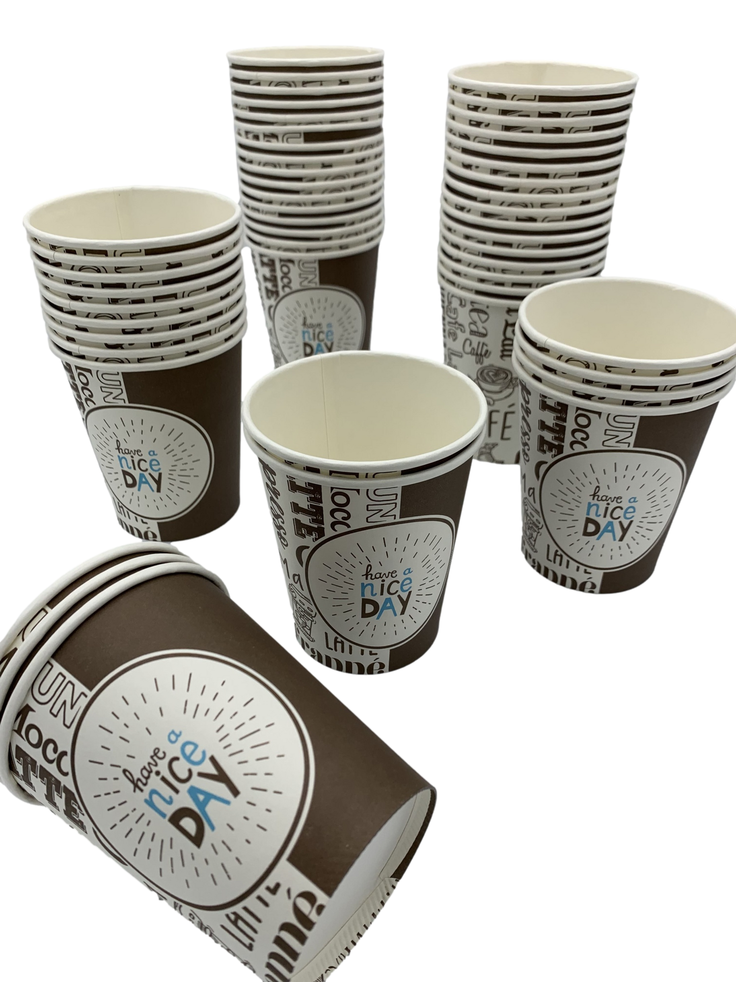 100 Gobelets en Carton Recyclable « Have a Nice Day » 17,5 cl (6 OZ)
