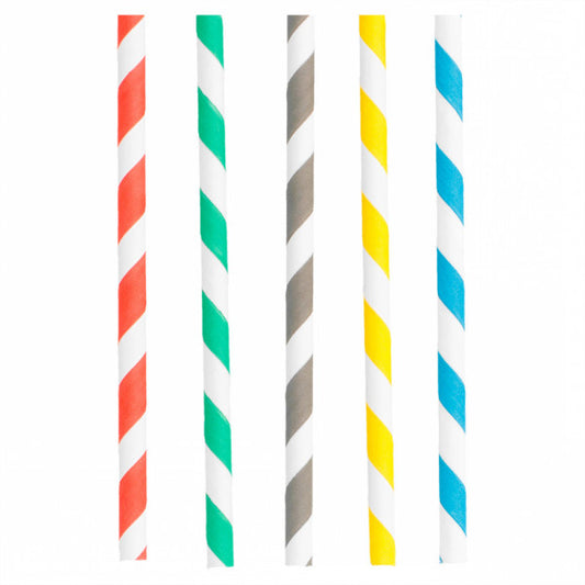 Paille de couleurs en papier biodégradable par 250 pièces