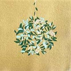 20 Serviettes de Table Perles d'Hiver Or Papier Intissé 40X40 cm
