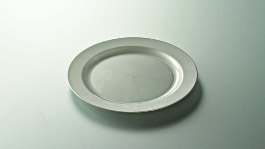Assiette réutilisable mariage ronde 24 cm Argent  recyclable 12P