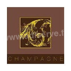 Serviettes Cocktail Paviot Champagne 25cm - Lot de 20 Serviettes Papier Intissé