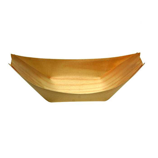 Barquette bois biodégradable forme pirogue  22x11 cm par 50