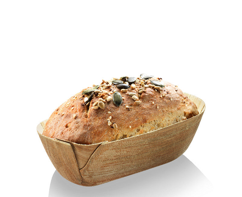 Corbeille oblongue biodégradable en palmier par 20