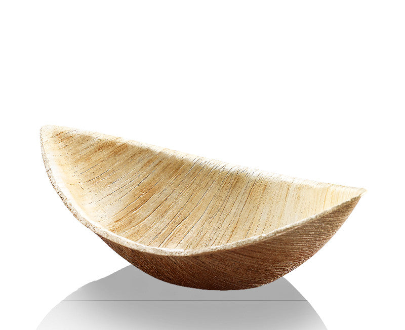 Coupelle forme pirogue en palmier biodégradable par 25