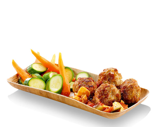 Assiette rectangulaire 19x9,2 cm en palmier par 25