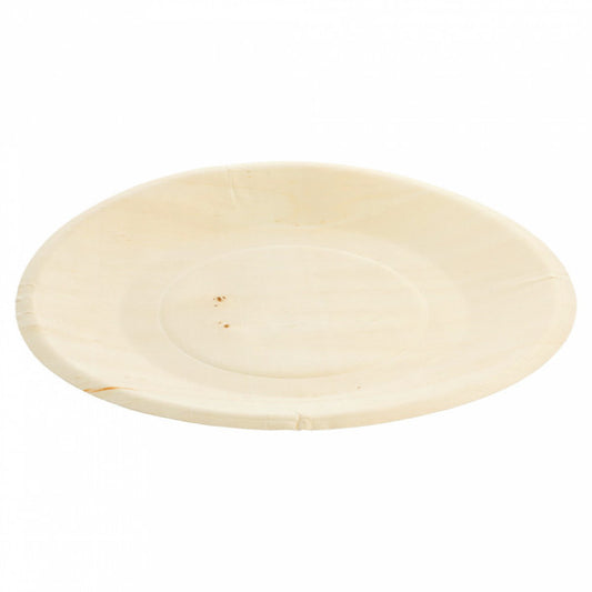 Assiette bois biodégradable ronde 21 cm par 50