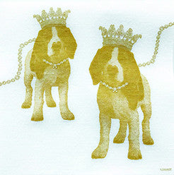 Serviettes Cocktail Paviot Chiots 25x25cm - Lot de 20 Serviettes Décorées
