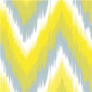 Serviettes Cocktail Paviot Ikat Jaune 25cm - Lot de 20 Serviettes Décorées