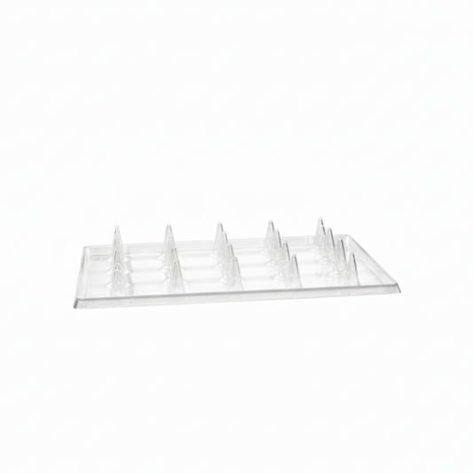 Plateau cristal Starck réutilisable pour verres ou tasses 1P sur fond blanc 
