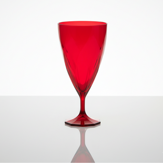 Verre à vin réutilisable 15 cl effet torsadé rouge carmin - Adiserve