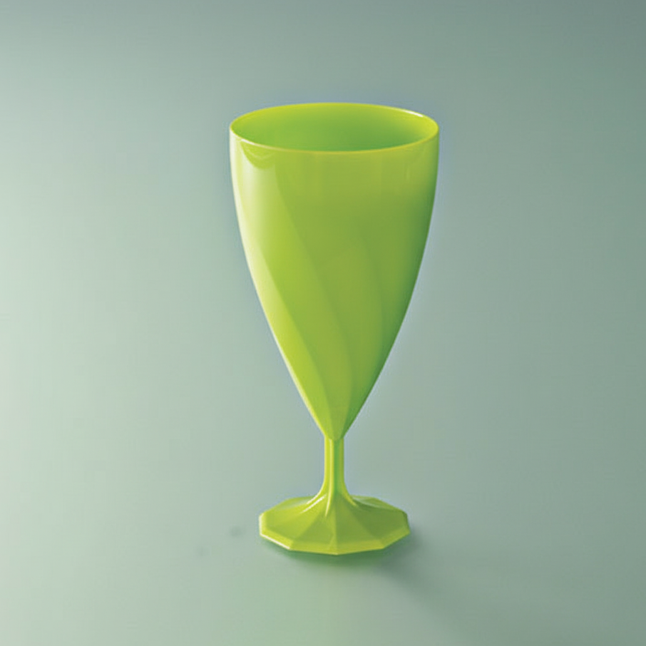  Verre à vin réutilisable 20 cl effet torsadé vert anis - Adiserve