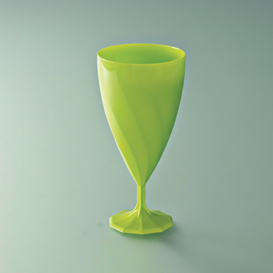  Verre à vin réutilisable 20 cl effet torsadé vert anis - Adiserve