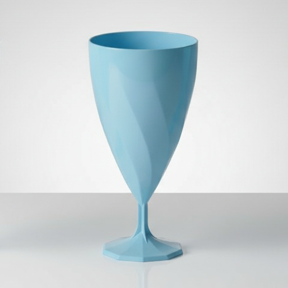 Verre à vin réutilisable 20 cl effet torsadé bleu ciel - Adiserve