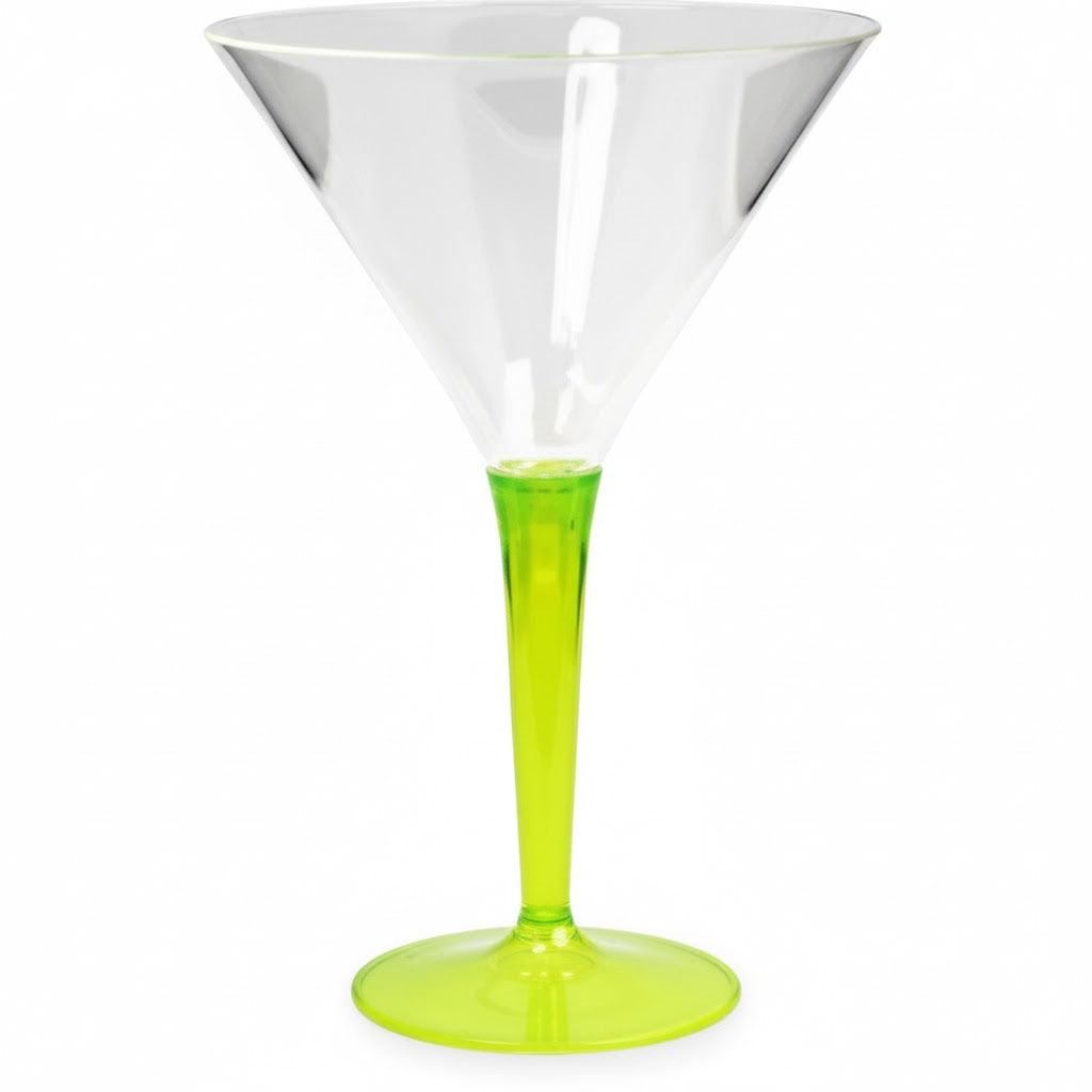 Verre à cocktail 7 cl à pied vert anis réutilisable – lot de 6, vaisselle chic pour apéritif, mariage et fêtes