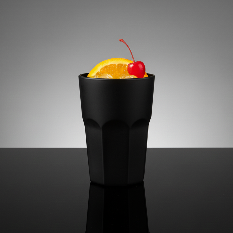 Verres incassables Granity noir 425cc en SAN sans BPA. Lot de 5, résistants, réutilisables,