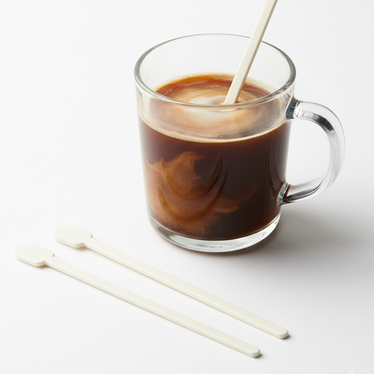 agitateur en amidon biodégradable  avec tasse de café 