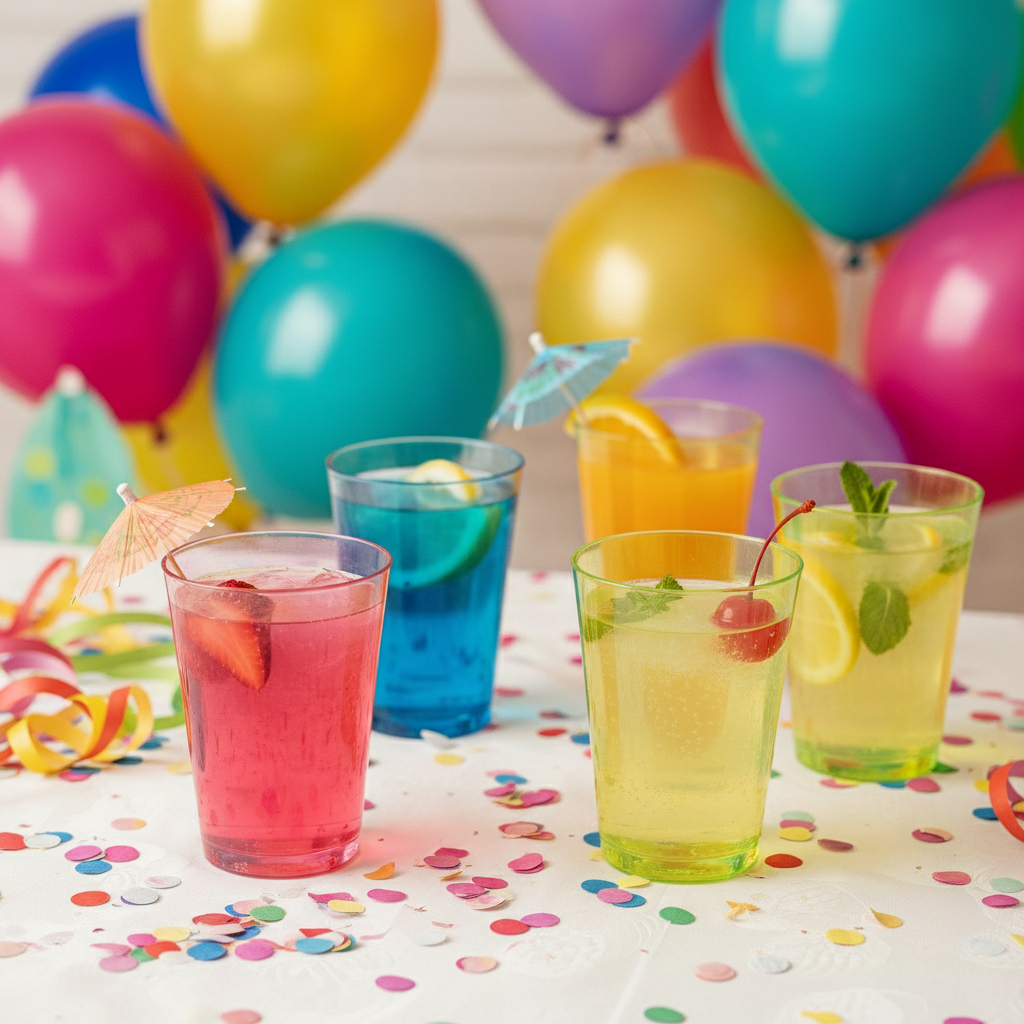 Anniversaire festif verres vert anis