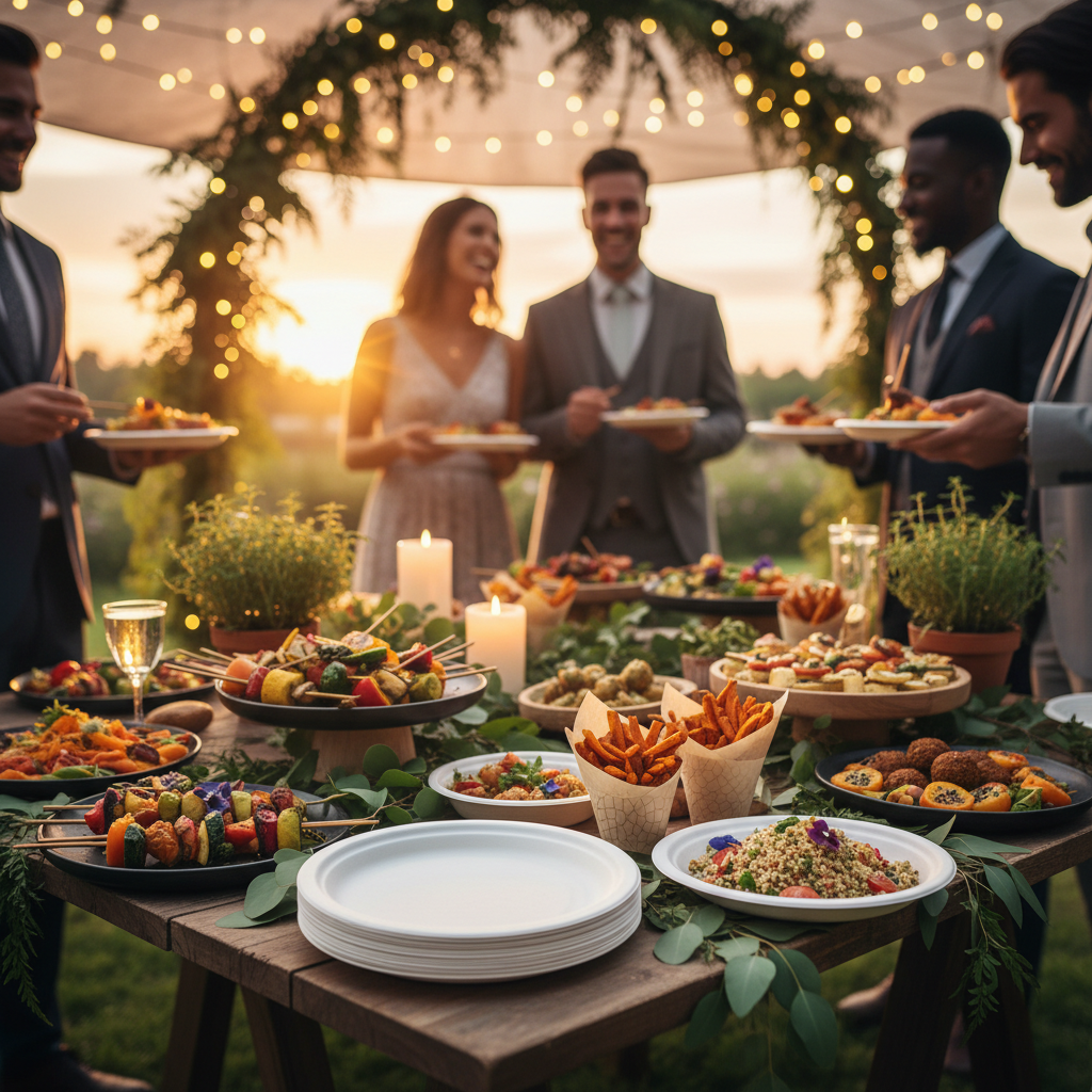 Assiettes Pure Canne buffet anniversaire