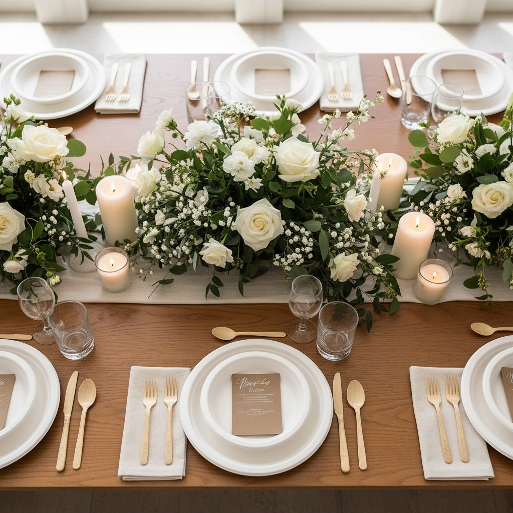 Assiettes Pure Canne table mariage