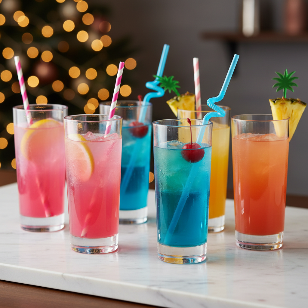 Buffet cocktail marbre verres tubo